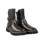 Avery Buckle Ankle Boots - Brown