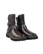 Avery Buckle Ankle Boots - Brown