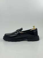 Mason Chunky Buckle Loafers - Black - Image 3