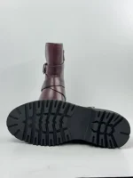 Avery Buckle Ankle Boots - Burgundy - Image 4