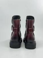 Avery Buckle Ankle Boots - Burgundy - Image 6