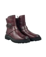 Avery Buckle Ankle Boots - Burgundy