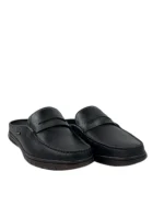Nolan Backless Penny Loafers - Black