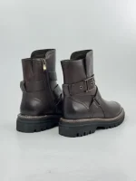 Avery Buckle Ankle Boots - Brown - Image 5