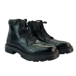 Classic Lace-Up Ankle Boots with Side Zipper