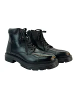 Classic Lace-Up Ankle Boots with Side Zipper