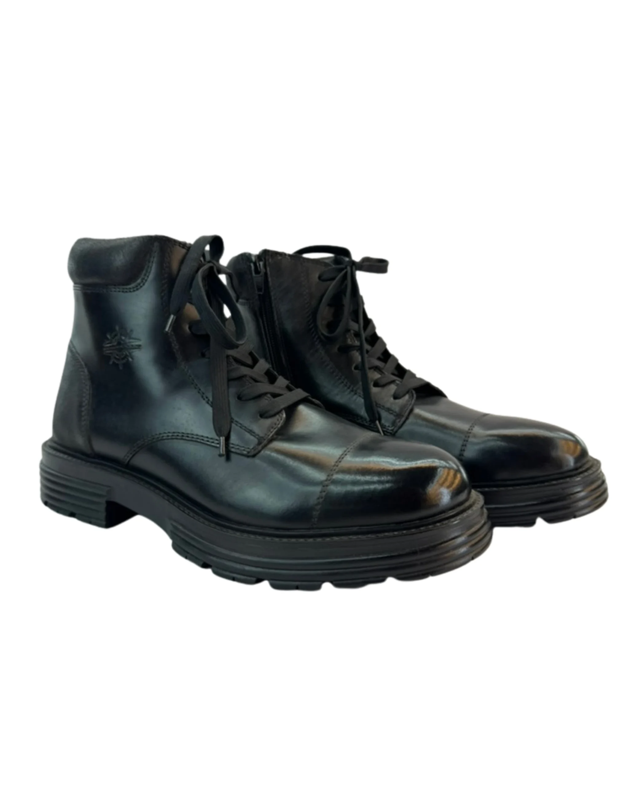 Shoe 8.4 Classic Lace-Up Ankle Boots with Side Zipper - Image 1