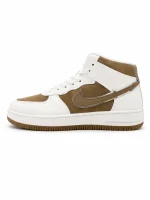 Classic White Brown High-Top Sneakers - Image 3