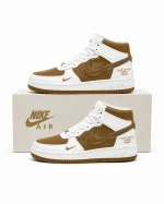Classic White Brown High-Top Sneakers - Image 4